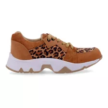 Zapatillas De Cuero Urbanas Base Plataforma Mujer 