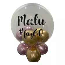 Balão Personalizado Bubble Com Nome Balão Bexiga Metalizado