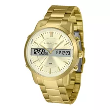 Relógio Lince Masculino Dourado Mag4489s C1kx