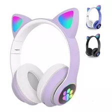 Audífonos Orejas De Gato Bluetooth 5.0 Led 