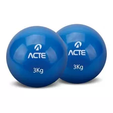 Par De Bolas Tonificadoras - 3kg Azul- T57 Acte Sports