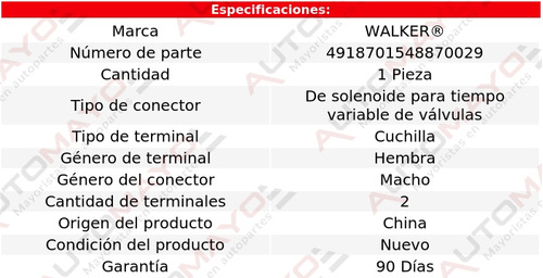 Un Conector Solenoide Vvt Walker Azera V6 3.3l 2010-2017 Foto 4