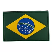 Bandeira Do Brasil Emborrachada 3d Patch Com Velcro