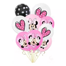 Set 10 Globos Minnie Multicolores 12 Pulgadas 