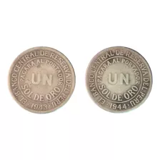  Pack De 2 Monedas De Un Sol De Oro De 1943 Y 1944