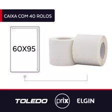 Etiquetas Adesivas 60x95 P/balança Toledo -40 Rolos