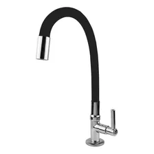 Torneira Color Luxo Bancada Cano De Silicone Flexível C-66 Cor Preto