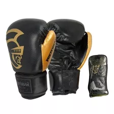 Luva Muay Thai Boxe Pretorian - Black Line Ouro - Promoção