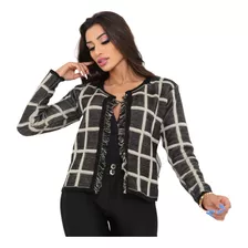 Blusa Feminina Frio Aberta Em Tricô Tricot Casaco