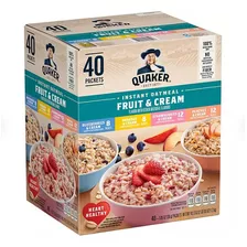 Avena En Ojuela Quaker Avena Plátanos Y Crema,duraznos Y Crema,blueberries Y Crema & Fresas Y Crema Caja 1.2 Kg