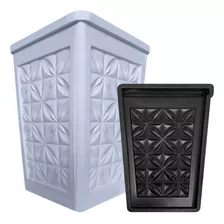 Forma Vaso 3d Abs Gesso Cimento Profissional Flor Do Oriente Cor Preto