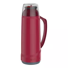 Termo Soprano Cristal Com Bico De Vidrio 1l Rojo