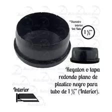 Tapon Regatón Redondo Para Tubo 1 1/2 Interno Plastico 8pzs