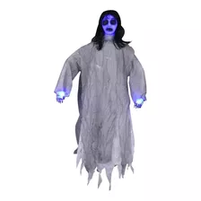 Enfeite Decoração Dia Bruxas Halloween Mulher Fantasma Som