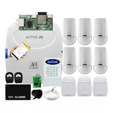 Kit Alarme Jfl Monitorado App Celular Active 20 + 9 Sensores