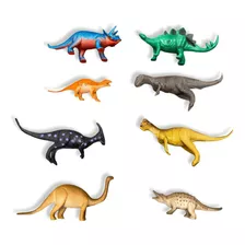 Kit 8 Brinquedo Dinossauros De Borracha Miniatura