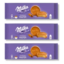 Kit 3 Pacotes Biscoito Milka Wafer Choco Wafer 150g 