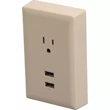 Placa De Pared O Tomacorriente Con 2 Usb De Carga, 2.1amps