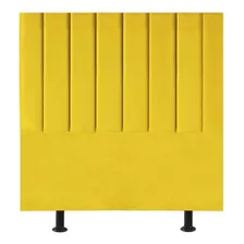 Cabeceira De Cama Solteiro Box 90 Cm Karla Carla Suede Cor Amarelo