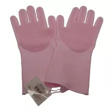 Luva De Silicone Lava Louça Par Macio Limpeza Rosa