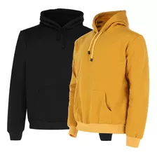 Paquete De 2 Sudaderas Hoodie Capucha Hombre Felpa Basico