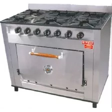 Cocina Industrial 6 Hornallas Multigas De Acero 1,05mt Pevi