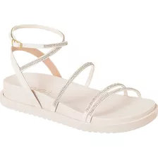 Birken Feminina Papete Flat Brilho Strass Confortavel Moda