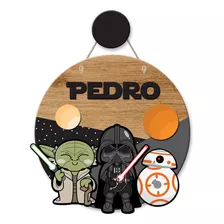 Porta Maternidade Mdf 3d + Pendurador Star Wars