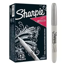 12 Marcadores Sharpie Fino Metalico Permanente Punta Fina