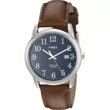 Timex Mens Easy Reader Correa De Cuero 38mm Reloj