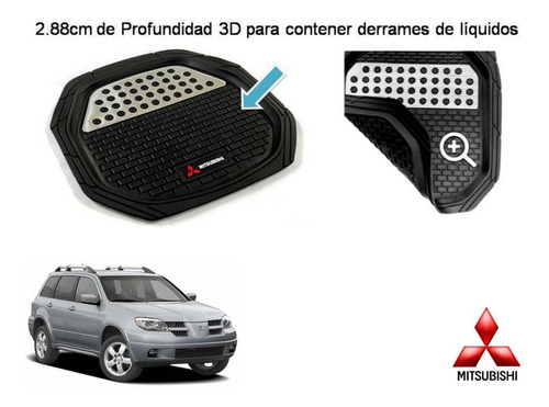 Tapetes 4pz Charola 3d Logo Mitsubishi Outlander 2004 A 2007 Foto 4