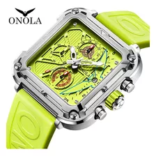 Onola On6831 Calendario De Cuarzo Relojes Luminosos Color Del Bisel Verde/plata