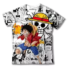 Camiseta Monkey D. Luffy One Piece Cosplay Anime Full