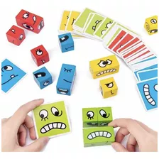 Juego Cubos De Emociones Cambia Caras Puzzle De Madera Rubik