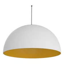 Pendente Gran Ball Branco Fosco E Dourado 40cm Inove Cor Branco Fosco / Dourado 110v / 220