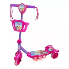 Patinete Infantil Com 3 Rodas Luz Som Cesta Ajustável 35kg