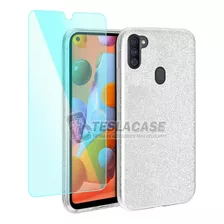 Carcasa Para Samsung A11 Brillante + Vidrio Regalo