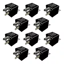 10 Rele Auxiliar Universal C/ Suporte 12v 40/30a 5 Terminais