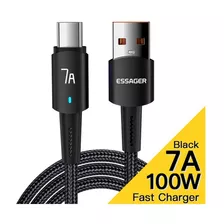 Cable Tipo C Essager 7a Carga Rápida 100w Para Honor/ Huawei/ Oppo/ Oneplus/ Realme/ Vivo/ Samsung - 1 Metro