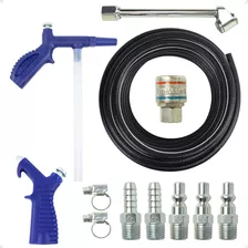 Kit Bico Encher Pneu Para Compressor Com Mangueira E Acessór