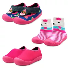 3 Pares De Sapameia Antiderrapante Infantil Gatatuya