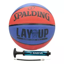 Bola De Basquete Spalding Lay Up Ver/azul + Bomba De Ar