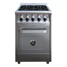 Cocina Industrial Morelli Country 550 A Gas 4 Hornallas Acero Inoxidable 220v Puerta Ciega 73l