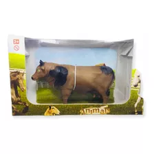 Miniatura Animal Vaca Marrom/preto Chifre P Borracha