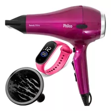 Secador De Cabelo Philco 2000w Pro Salão Difusor Relogio Led