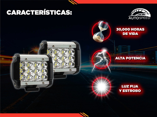 Par Faro 12 Hiper Led Dually / Auxiliar 36w C/ Estrobo  Foto 5