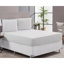 Jogo De Lençol Para Cama Casal Super King Size 400 Fios Cor Branco Desenho Do Tecido Liso Detalhe Ponto Palito