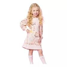 Vestido Malha Térmica Com Manga Longa Infantil Menina Kukiê 