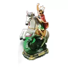 San Jorge, Figura De Resina, 30cm Alto X 20cm Largo 10cm Anc