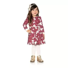 Vestido Luxo Manga Longa Menina Paraiso Tam 1 2 3 4 Rf 10416